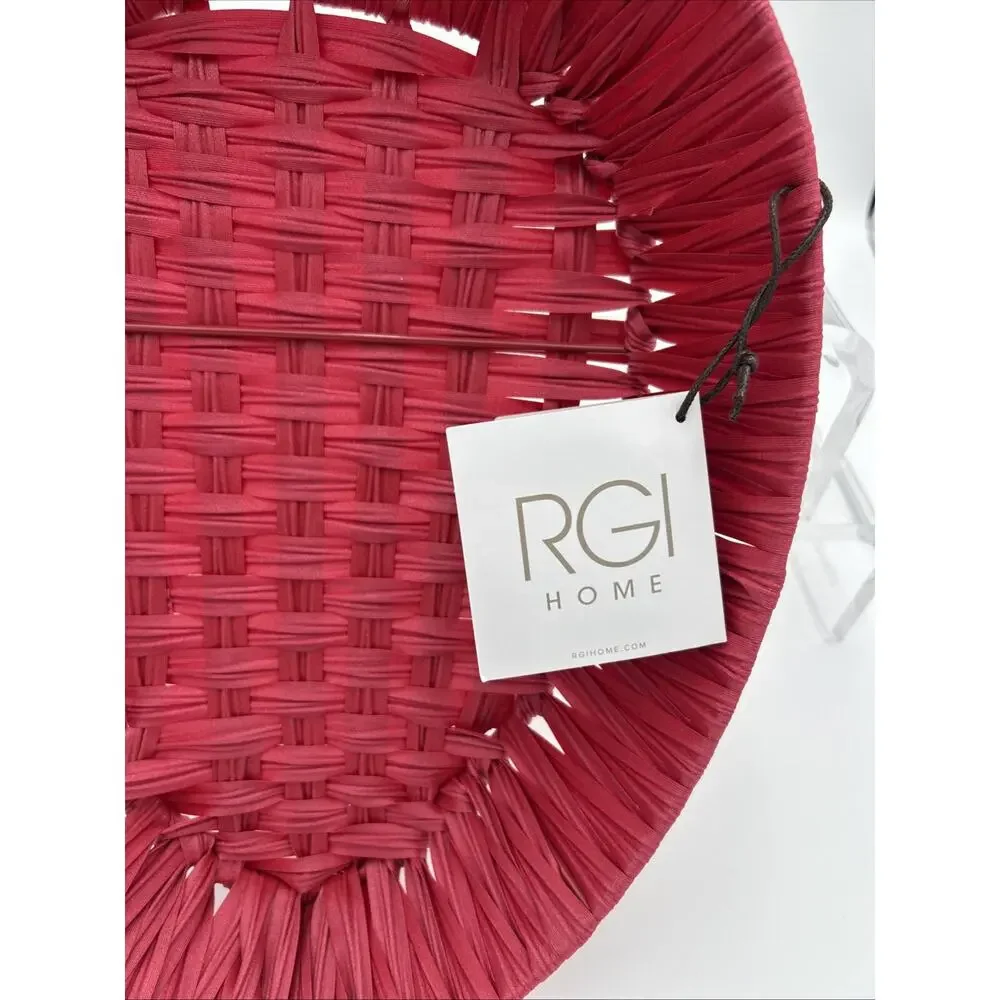 Nwt RGI Home Decorative Display Strawberry Shaped Basket Red/Green Cottage Core